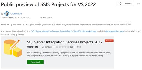 ssis package visual studio 2022